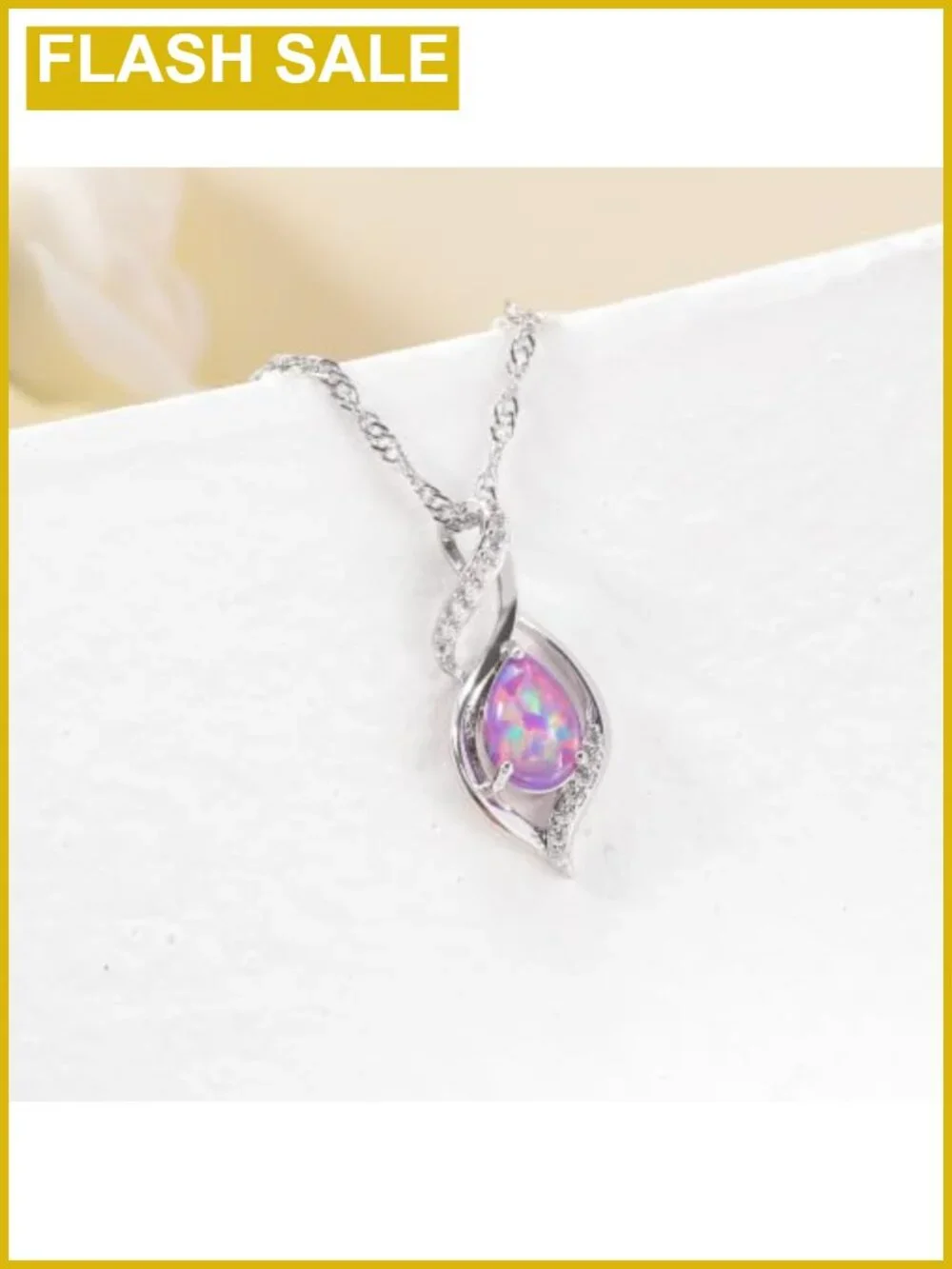 Opal Infinity Pendant Necklace White Gold Plated Genuine Gemstone Gift